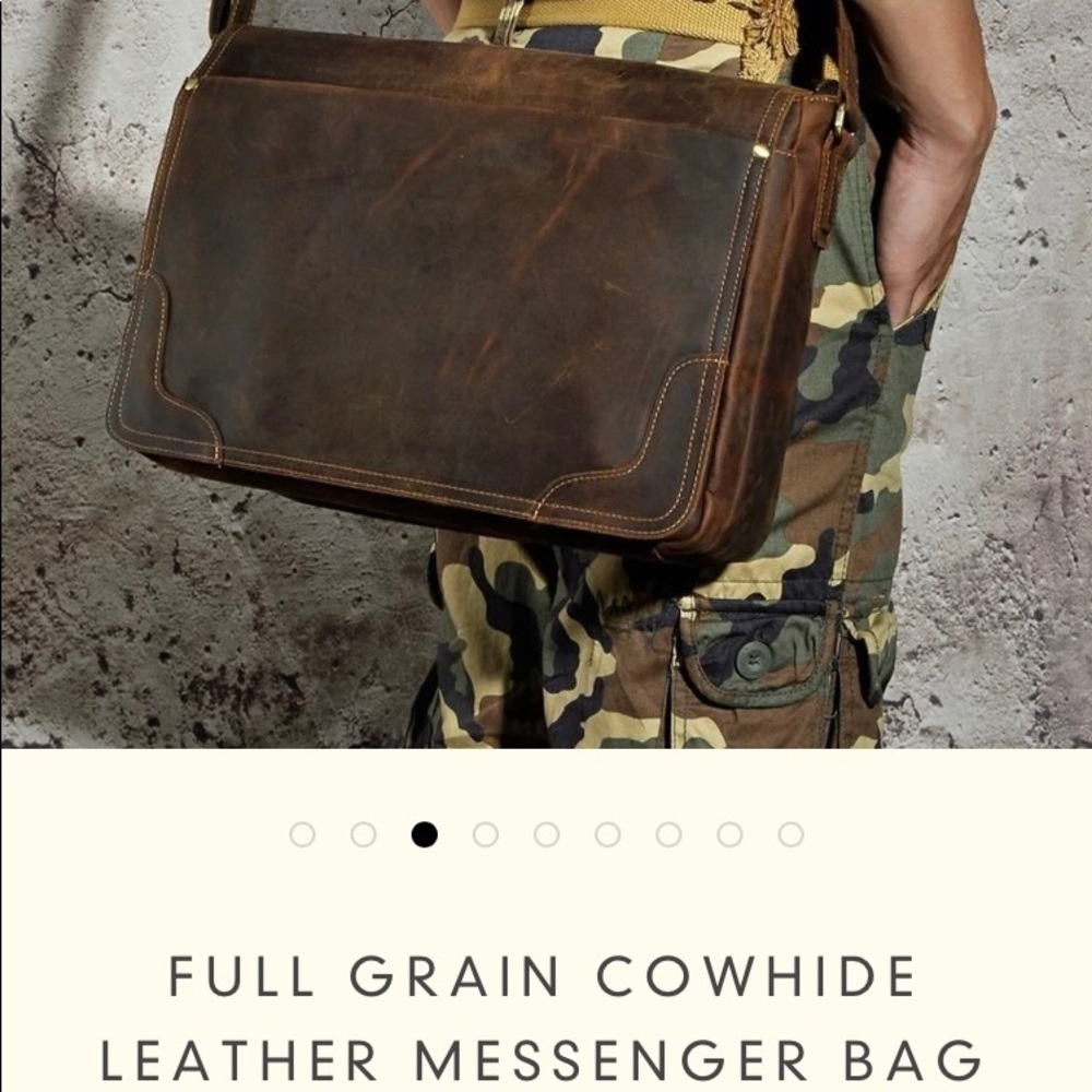 James Leather full grain messenger bag
